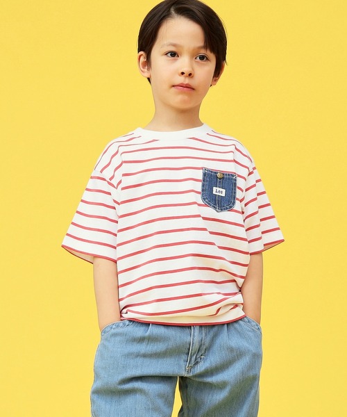 Lee（リー）の「Lee/リー【110-150cm】【親子コーデ】キッズ デニムポケットTシャツ（Tシャツ/カットソー・キッズ・ネイビー/レッド/ホワイト/ホワイト系その他・110/130/140/120/150）」の18枚目の写真