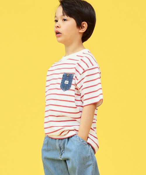 Lee（リー）の「Lee/リー【110-150cm】【親子コーデ】キッズ デニムポケットTシャツ（Tシャツ/カットソー・キッズ・ネイビー/レッド/ホワイト/ホワイト系その他・110/130/140/120/150）」の16枚目の写真