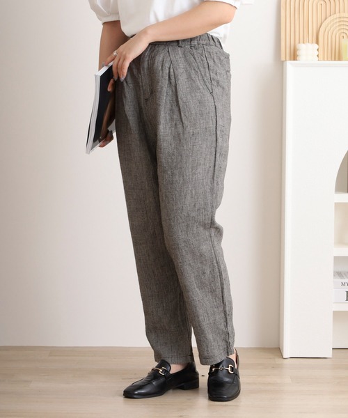 ubasoku（ウバソク）の「麻　裏付きテパードパンツ（その他パンツ・レディース・ハウンドトゥース/チェック・FREE）」の9枚目の写真