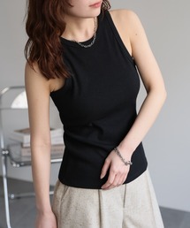 セール】back design oneshoulder padded tank / カップ付きバック