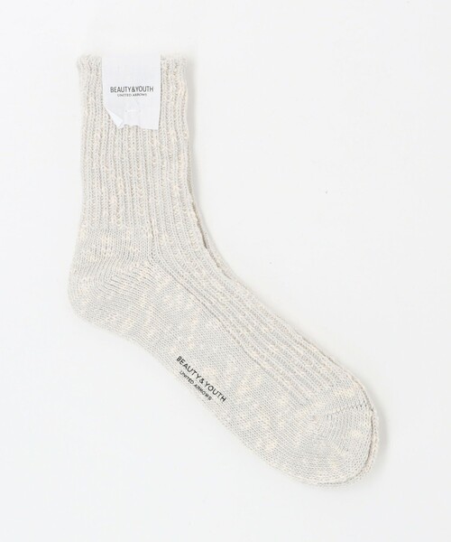 BEAUTY&YOUTH UNITED ARROWS（ビューティーアンドユースユナイテッドアローズ）の「ビッグ スラブ ソックス（ソックス/靴下・メンズ・ライム/ブラック/ライトグレー・FREE）」の2枚目の写真