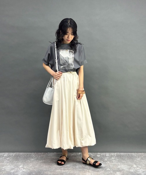 NICOLE white（ニコルホワイト）の「フォトプリントTEE（Tシャツ/カットソー・レディース・グレー/ブラック/オフホワイト・FREE）」の8枚目の写真