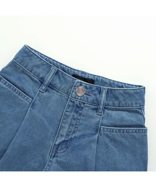 JENNI love（ジェニィラブ）の「【ウエスト調整可・コットン100％】タックデニムショートパンツ（デニムパンツ・キッズ・ネイビー/サックスブルー・130cm/140cm/150cm/160cm）」の9枚目の写真