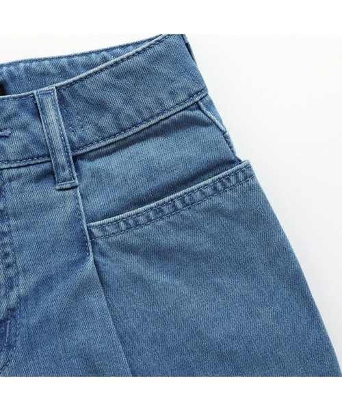 JENNI love（ジェニィラブ）の「【ウエスト調整可・コットン100％】タックデニムショートパンツ（デニムパンツ・キッズ・ネイビー/サックスブルー・130cm/140cm/150cm/160cm）」の10枚目の写真