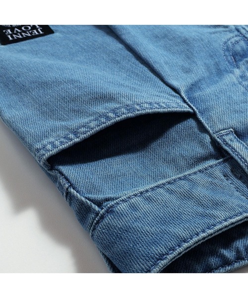 JENNI love（ジェニィラブ）の「【ウエスト調整可・コットン100％】タックデニムショートパンツ（デニムパンツ・キッズ・ネイビー/サックスブルー・130cm/140cm/150cm/160cm）」の11枚目の写真