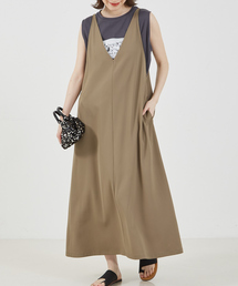 abahouse mavie | 【大人のいちまんワンピ】クールタッチサテンキャミジャンスカ(ワンピース)