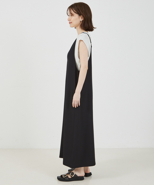 abahouse mavie（アバハウスマヴィ）の「【大人のいちまんワンピ】クールタッチサテンキャミジャンスカ（ワンピース・レディース・ブラック/カーキ・フリー）」の17枚目の写真