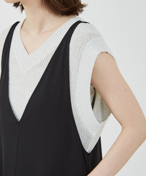 abahouse mavie（アバハウスマヴィ）の「【大人のいちまんワンピ】クールタッチサテンキャミジャンスカ（ワンピース・レディース・ブラック/カーキ・フリー）」の21枚目の写真