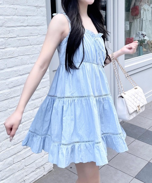 【大人気】SANDRO レース ティアードミニワンピース SOP29499 ミニティアードワンピース ミニワンピース - modimood