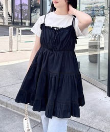 INGNI（イング）の「コットンレースティアードミニキャミワンピース（ワンピース）」