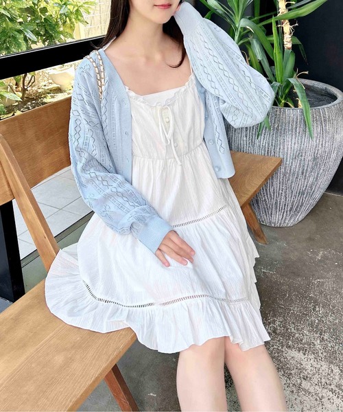 muguet（ミュゲ）の「tiered cotton cami onepiece（ワンピース