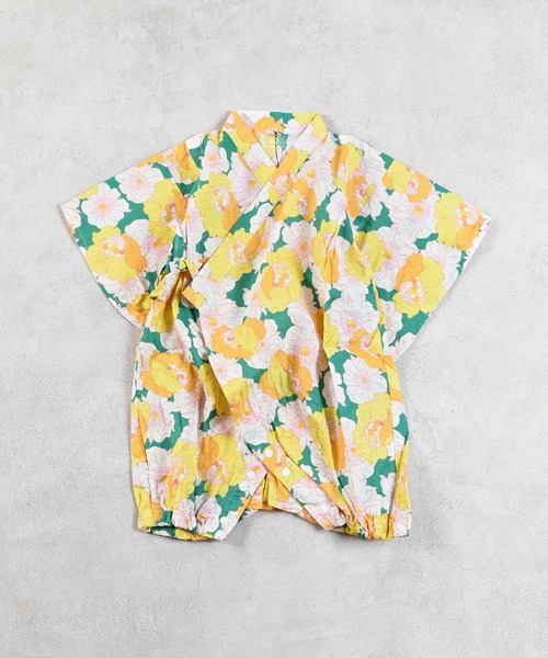 Ocean&Ground（オーシャン&グラウンド）の「【浴衣】GIRL'S甚平ロンパス/baby（浴衣・キッズ・グリーン/レッド/サンドベージュ/パープル・70/80）」の3枚目の写真