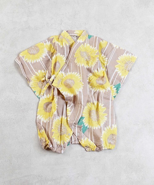 Ocean&Ground（オーシャン&グラウンド）の「【浴衣】GIRL'S甚平ロンパス/baby（浴衣・キッズ・グリーン/レッド/サンドベージュ/パープル・70/80）」の2枚目の写真