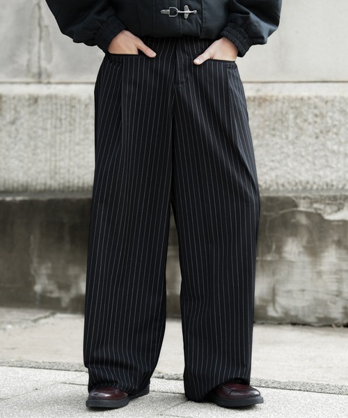 ✅レアuniform experiment スラックスLサイズブラックストライプ ✓レアuniform experiment スラックスLサイズブラックストライプ