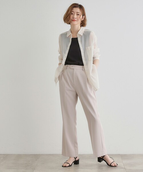 grove（グローブ）の「ジャカードスクエアネックタンク（タンクトップ・レディース・ブラック/スモーキーグリーン系/ベージュ・02/03/01/04/05）」の14枚目の写真