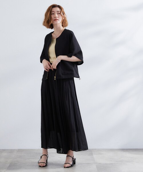 grove（グローブ）の「ジャカードスクエアネックタンク（タンクトップ・レディース・ブラック/スモーキーグリーン系/ベージュ・02/03/01/04/05）」の4枚目の写真