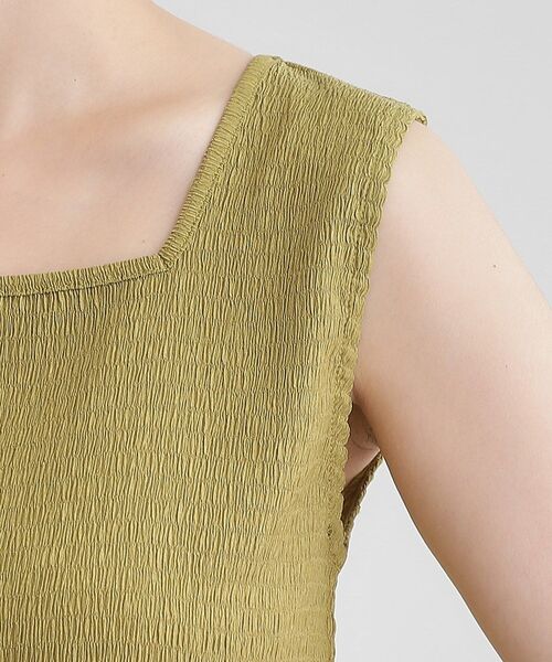 grove（グローブ）の「ジャカードスクエアネックタンク（タンクトップ・レディース・ブラック/スモーキーグリーン系/ベージュ・02/03/01/04/05）」の10枚目の写真