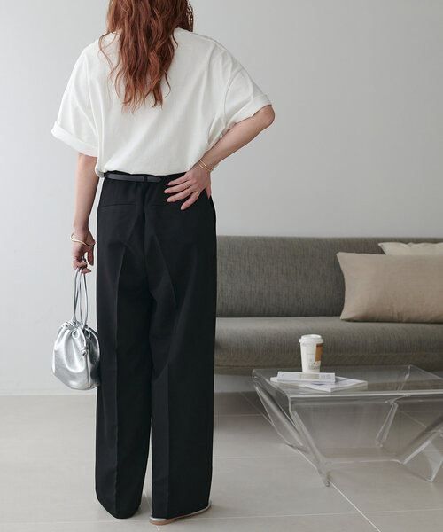 DISCOAT（ディスコート）の「タックストレートパンツ（スラックス・レディース・ブラック/グレー/ブラウン・SMALL/MEDIUM/LARGE）」の19枚目の写真