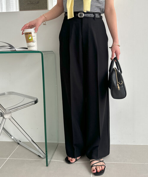 DISCOAT（ディスコート）の「タックストレートパンツ（スラックス・レディース・ブラック/グレー/ブラウン・SMALL/MEDIUM/LARGE）」の18枚目の写真