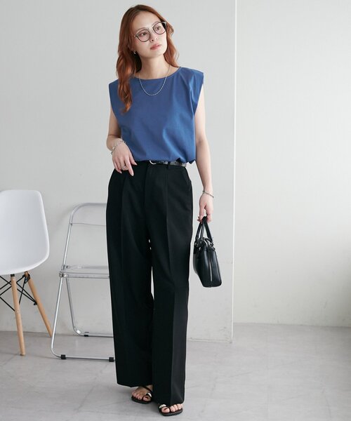 DISCOAT（ディスコート）の「タックストレートパンツ（スラックス・レディース・ブラック/グレー/ブラウン・SMALL/MEDIUM/LARGE）」の11枚目の写真