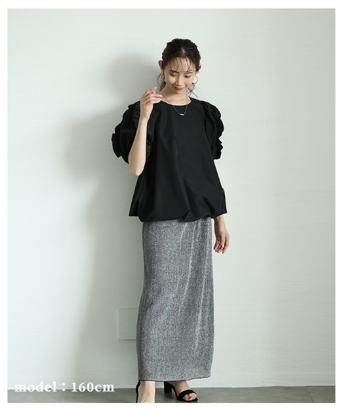 Sawa a la mode（サワアラモード）の「フリルパフスリーブバルーンブラウス（シャツ/ブラウス・レディース・ホワイト/ブラック・FREE）」の22枚目の写真