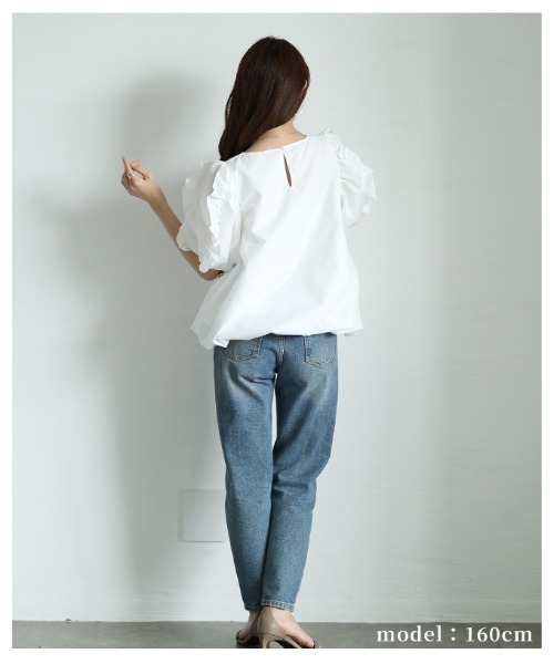 Sawa a la mode（サワアラモード）の「フリルパフスリーブバルーンブラウス（シャツ/ブラウス・レディース・ホワイト/ブラック・FREE）」の14枚目の写真