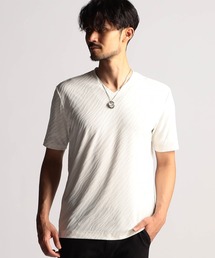 NICOLE CLUB FOR MEN | アラカルトリンクスジャカードVネック半袖プルオーバー(Tシャツ/カットソー)