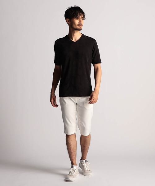 NICOLE CLUB FOR MEN(ニコルクラブフォーメン)の「アラカルトリンクスジャカードVネック半袖プルオーバー(Tシャツ/カットソー・メンズ・ホワイト系/ブラック系1/ブラック系2/グレー系1/グレー系2・MEDIUM/LARGE/X-LARGE)」の10枚目の写真