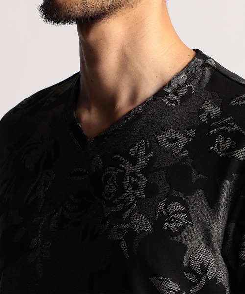 NICOLE CLUB FOR MEN(ニコルクラブフォーメン)の「アラカルトリンクスジャカードVネック半袖プルオーバー(Tシャツ/カットソー・メンズ・ホワイト系/ブラック系1/ブラック系2/グレー系1/グレー系2・MEDIUM/LARGE/X-LARGE)」の16枚目の写真