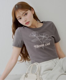 Chico | 【新色追加】フラワー刺繍チビT(Tシャツ/カットソー)