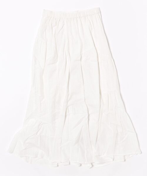SIPULI（シプリ）の「Cotton Stripe Dobby ランダムカットスカート（スカート・レディース・ホワイト/イエロー・2）」の3枚目の写真