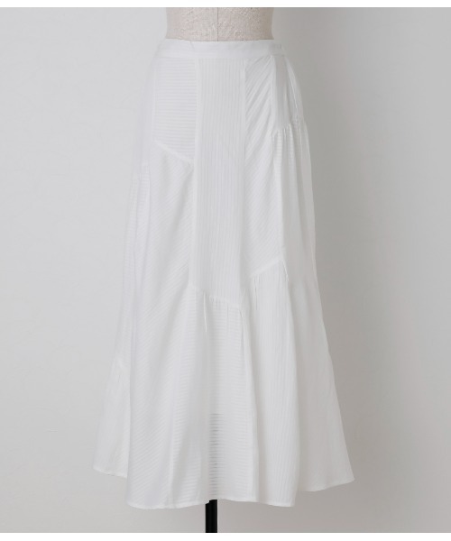 SIPULI（シプリ）の「Cotton Stripe Dobby ランダムカットスカート（スカート・レディース・ホワイト/イエロー・2）」の9枚目の写真