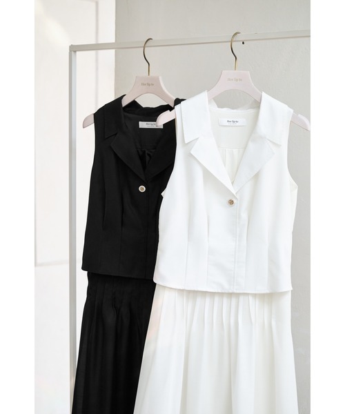 ワンピース Herlipto Marianne Layered Tuck Dress S Her lip to ワンピース Marianne Layered Tuck Dress : ZOZOTOWN