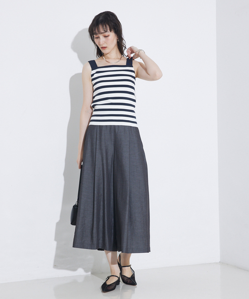 qualite（カリテ）の「【接触冷感】ナチュラルシャンブレーフレアパンツ/オフィスカジュアル/夏服（その他パンツ・レディース・ベージュ/グリーン/ブラック・36/38/40）」の21枚目の写真