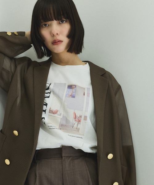 VICKY（ビッキー）の「配色フォトプリントTシャツ≪手洗い可能≫（Tシャツ/カットソー・レディース・ホワイト/ホワイト系その他・M）」の22枚目の写真