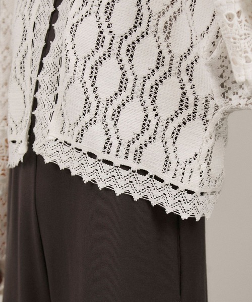 SALON adam et rope'（サロン アダム エ ロペ）の「【WEB限定】レースパッチワークボレロ（カーディガン/ボレロ・レディース・ブラック/ホワイト・FREE）」の21枚目の写真