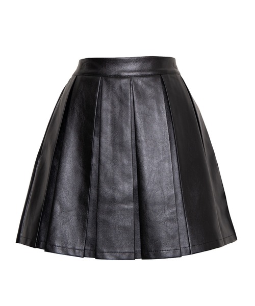 PUNYUS（プニュズ）の「合皮プリーツミニスカート（スカート・レディース・ブラック・1/2/3/4）」の6枚目の写真