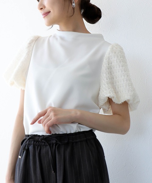 372、395、402トップスまとめ売り セール】ファンシースリーブドッキング半袖トップス（Tシャツ
