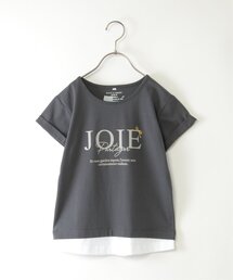 ikka | 【親子コーデ】裾レイヤードロールアップロゴTシャツ（120~160cm）(Tシャツ/カットソー)