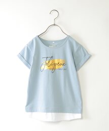 ikka | 【親子コーデ】裾レイヤードロールアップロゴTシャツ(120~160cm)(Tシャツ/カットソー)