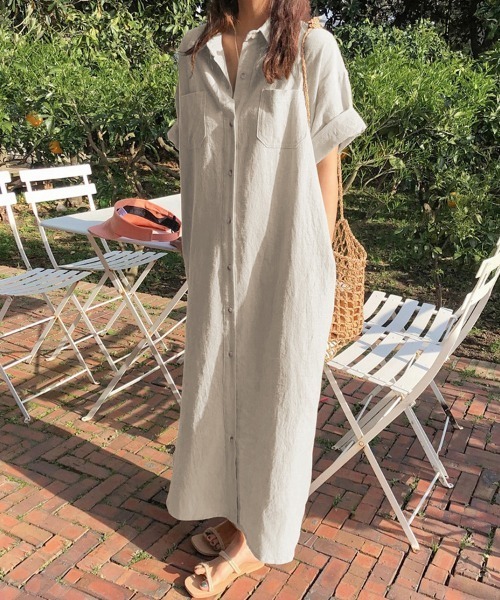 ReRe（リリ）の「選べる2TYPEシャツワンピース（シャツワンピース・レディース・ブルー/グレー系その他/イエロー系その他/ブラウン系その他/ピンク系その他/グリーン/ブラウン/ピンク/ベージュ系その他/ベージュ/ダークグレー/マスタード/グリーン系その他/ブルー系その他・FREE）」の22枚目の写真