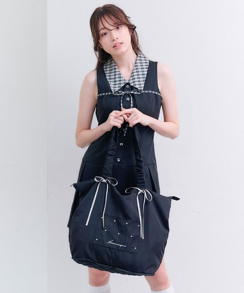 OLIVE des OLIVE（オリーブデオリーブ）の「【キャリーオン/大容量】Aimerianejoie折りたたみキャリーオントート（トートバッグ・レディース・ピンク/アイボリー/ブラック・FREE）」の20枚目の写真