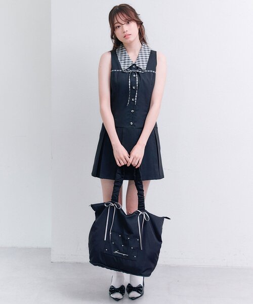 OLIVE des OLIVE（オリーブデオリーブ）の「【キャリーオン/大容量】Aimerianejoie折りたたみキャリーオントート（トートバッグ・レディース・ピンク/アイボリー/ブラック・FREE）」の19枚目の写真