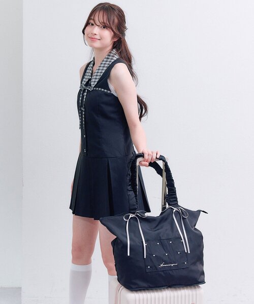 OLIVE des OLIVE（オリーブデオリーブ）の「【キャリーオン/大容量】Aimerianejoie折りたたみキャリーオントート（トートバッグ・レディース・ピンク/アイボリー/ブラック・FREE）」の17枚目の写真