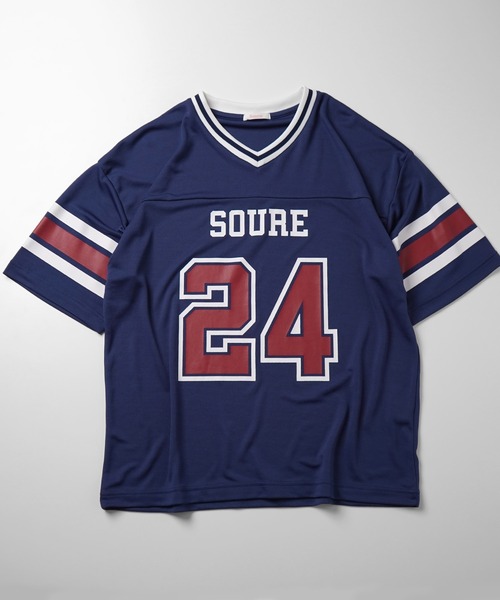 ILL'S（イルズ）の「ビッグシルエット フロントナンバリングプリント 半袖フットボールTシャツ カットソー レディース 【Soure】（Tシャツ/カットソー・メンズ・ネイビー/ホワイト/グリーン/ホワイト系その他・FREE）」の6枚目の写真