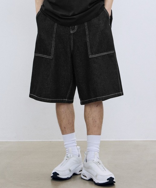 F.ILLUMINATE（フィルミネイト）の「【UNISEX】Filluminate／BIG Bermudaパンツ（デニムパンツ・レディース・インディゴブルー/ブラック・SMALL/MEDIUM）」の2枚目の写真
