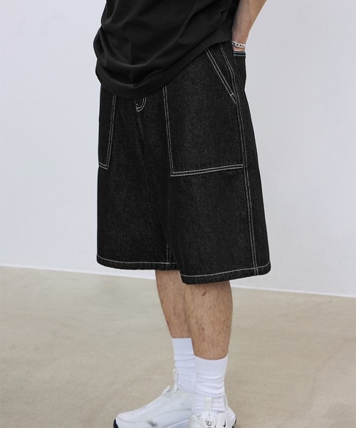 F.ILLUMINATE（フィルミネイト）の「【UNISEX】Filluminate／BIG Bermudaパンツ（デニムパンツ・レディース・インディゴブルー/ブラック・SMALL/MEDIUM）」の12枚目の写真