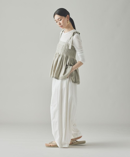 Curensology（カレンソロジー）の「Curensology(カレンソロジー)/ウールリネンキャミニット（キャミソール・レディース・ベージュ/ネイビー/ライトブラウン・FREE）」の9枚目の写真