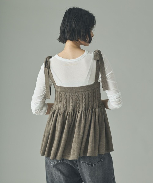 Curensology(カレンソロジー)の「Curensology(カレンソロジー)/ウールリネンキャミニット(キャミソール・レディース・ベージュ/ネイビー/ライトブラウン・FREE)」の12枚目の写真