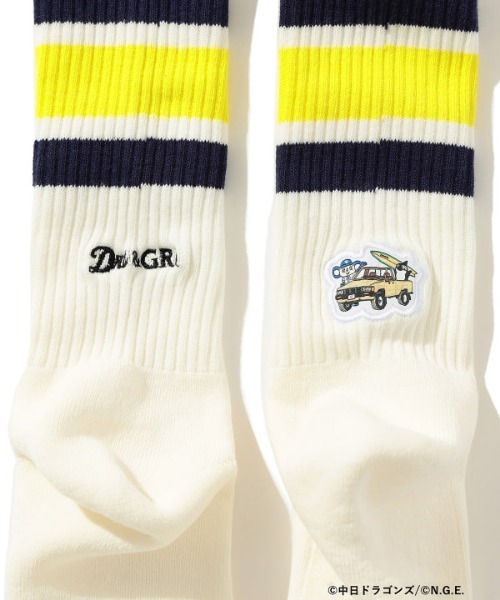 BEAMS JAPAN（ビームス　ジャパン）の「【大名古屋展2025】【別注】愛知トヨタ / Dra&GRA ラインソックス（ソックス/靴下・メンズ・レッド/イエロー・ONE SIZE）」の6枚目の写真